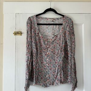 LOFT Multicolor Floral Blouse